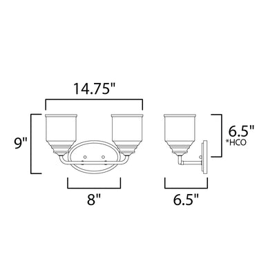 Maxim Lighting Acadia 2-Light Bath Vanity Satin Nickel