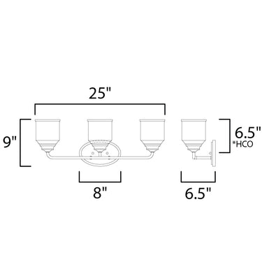 Maxim Lighting Acadia 3-Light Bath Vanity Black
