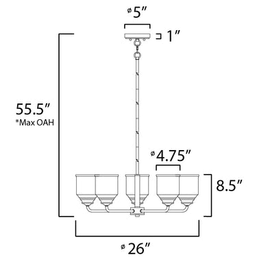 Maxim Lighting Acadia 5-Light Chandelier Satin Nickel