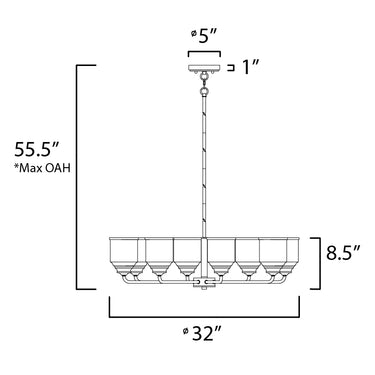 Maxim Lighting Acadia 8-Light Chandelier Heritage