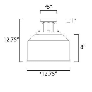 Maxim Lighting Acadia 3-Light Semi-Flush Mount Satin Nickel