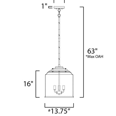 Maxim Lighting Acadia 3-Light Pendant Black