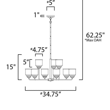 Maxim Lighting Acadia 9-Light Chandelier Satin Nickel
