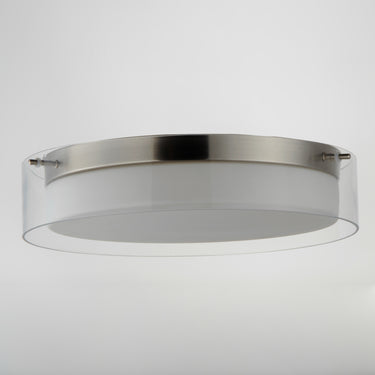 Maxim Lighting Duo 16" Round LED Flush Mount Satin Nickel
