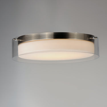 Maxim Lighting Duo 20" Round LED Flush Mount Satin Nickel