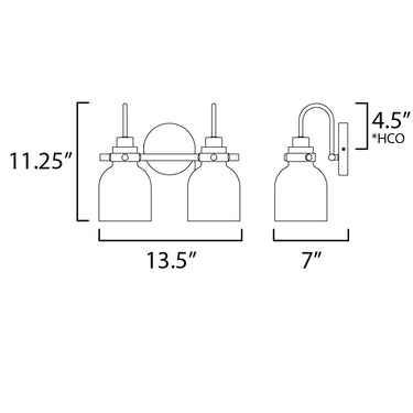 Maxim Lighting Milk 2-Light Bath Vanity Polished Chrome