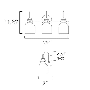 Maxim Lighting Milk 3-Light Bath Vanity Satin Brass