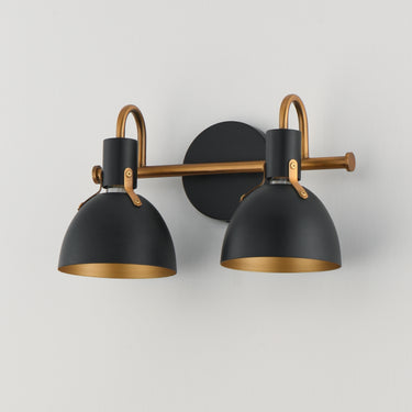 Maxim Lighting Dusk 2-Light Wall Sconce Black/Antique Brass