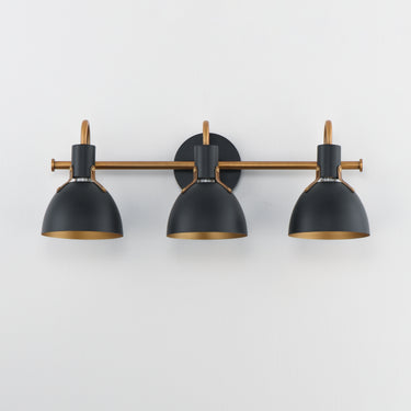 Maxim Lighting Dusk 3-Light Wall Sconce Black/Antique Brass