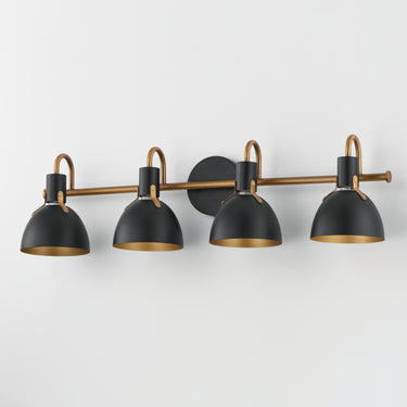 Maxim Lighting Dusk 4-Light Wall Sconce Black/Antique Brass