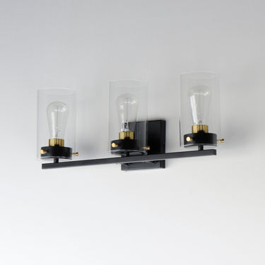 Maxim Lighting Pinn 3-Light Bath Vanity Black/Satin Brass