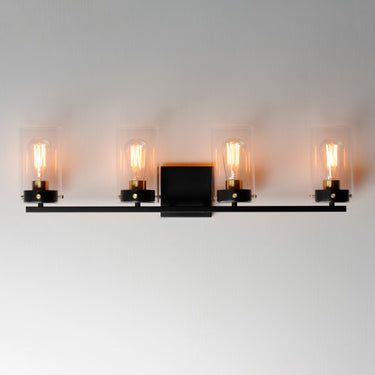 Maxim Lighting Pinn 4-Light Bath Vanity Black/Satin Brass