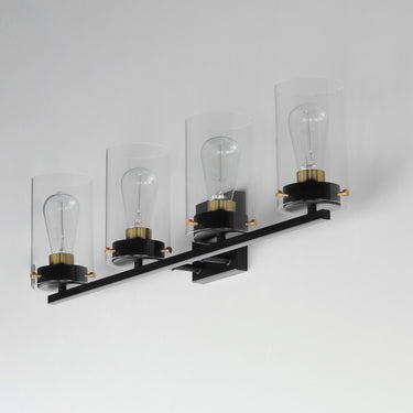 Maxim Lighting Pinn 4-Light Bath Vanity Black/Satin Brass