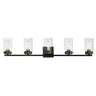 Maxim Lighting Pinn 5-Light Bath Vanity Black/Satin Brass