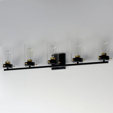 Maxim Lighting Pinn 5-Light Bath Vanity Black/Satin Brass