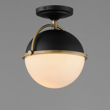 Maxim Lighting Duke Semi Flush Mount Black/Weathered Brass