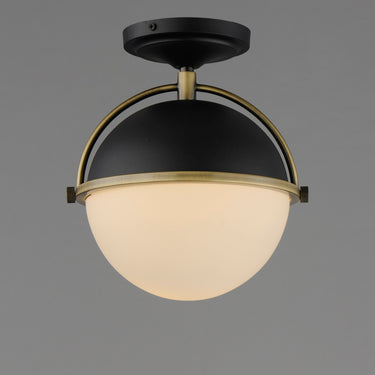 Maxim Lighting Duke Semi Flush Mount Black/Weathered Brass