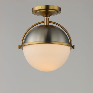 Maxim Lighting Duke Semi Flush Mount Satin Nickel/Satin Brass