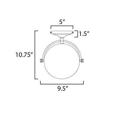 Maxim Lighting Duke Semi Flush Mount Satin Nickel/Satin Brass