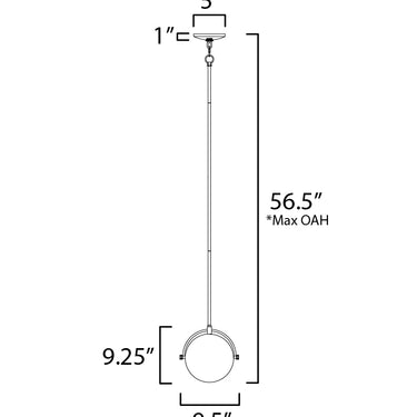 Maxim Lighting Duke 10" Pendant Black/Weathered Brass