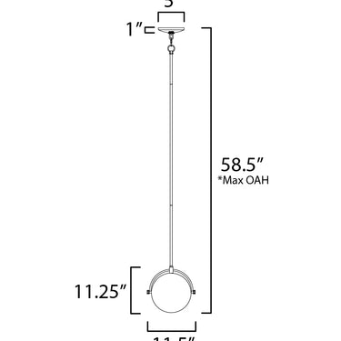 Maxim Lighting Duke 12" Pendant Satin Nickel/Satin Brass
