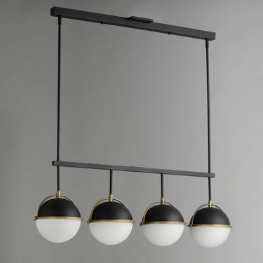 Maxim Lighting Duke 4-Light Linear Pendant Black/Weathered Brass