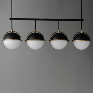 Maxim Lighting Duke 4-Light Linear Pendant Black/Weathered Brass