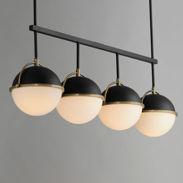 Maxim Lighting Duke 4-Light Linear Pendant Black/Weathered Brass