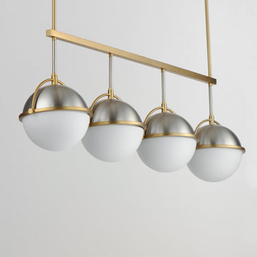 Maxim Lighting Duke 4-Light Linear Pendant Satin Nickel/Satin Brass