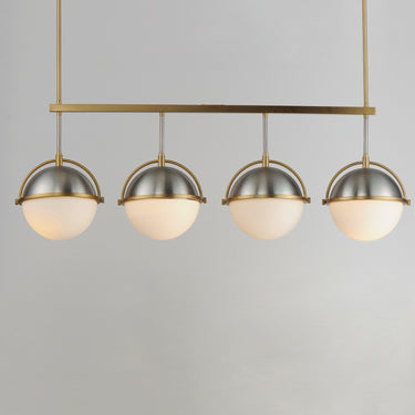 Maxim Lighting Duke 4-Light Linear Pendant Satin Nickel/Satin Brass