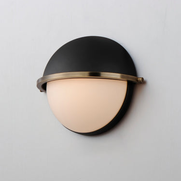 Maxim Lighting Duke Half Sconce Black/Weathered Brass