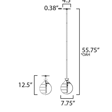Maxim Lighting Copacabana Semi-Flush/Pendant Black