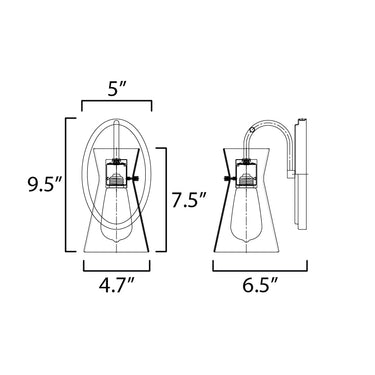 Maxim Lighting Ava Wall Sconce Black