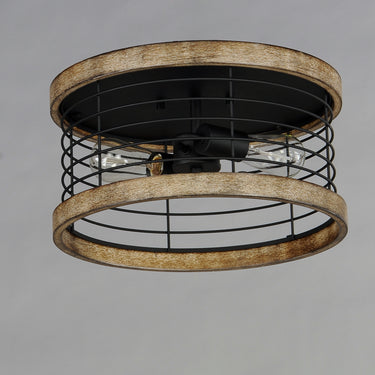 Maxim Lighting Homestead 15" Semi Flush Mount Driftwood/Black