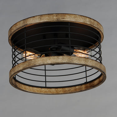 Maxim Lighting Homestead 15" Semi Flush Mount Driftwood/Black
