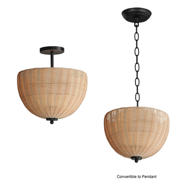 Maxim Lighting Maldives 2-Light Semi Flush/Pendant Black