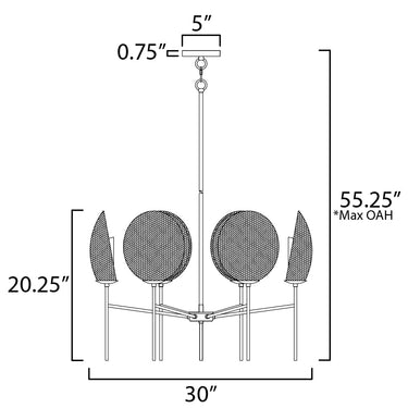 Maxim Lighting Maldives 6-Light Chandelier Black