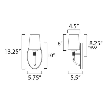 Maxim Lighting Durham Sconce Black