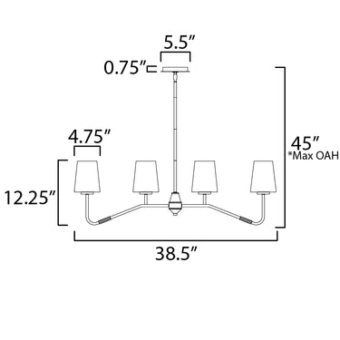 Maxim Lighting Durham 4-Light Linear Chandelier Black
