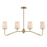 Maxim Lighting Durham 4-Light Linear Chandelier Natural Aged Brass