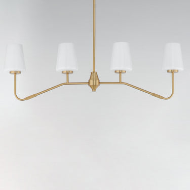 Maxim Lighting Durham 4-Light Linear Chandelier Natural Aged Brass
