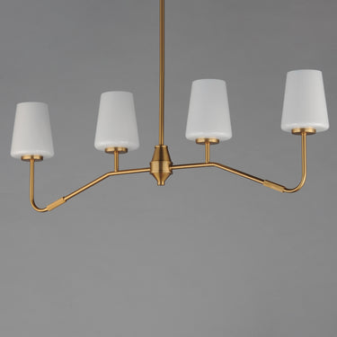 Maxim Lighting Durham 4-Light Linear Chandelier Natural Aged Brass