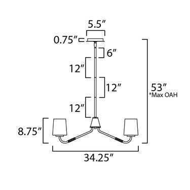 Maxim Lighting Durham 8-Light Chandelier Satin Nickel