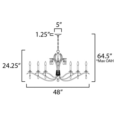 Maxim Lighting Eden 8-Light Chandelier Charcoal Gold Leaf