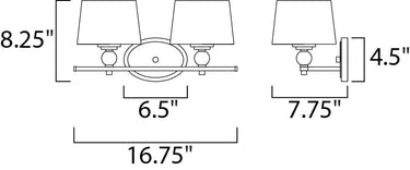 Maxim Lighting Rondo 2-Light Bath Vanity Polished Nickel