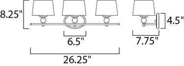Maxim Lighting Rondo 3-Light Bath Vanity Polished Nickel