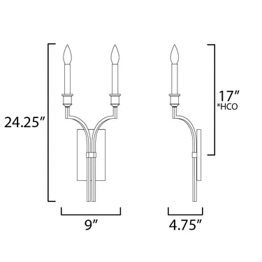 Maxim Lighting Normandy 2-Light Sconce Gold Leaf