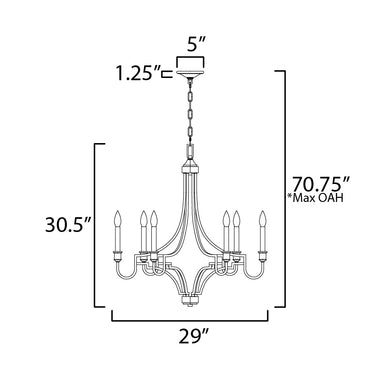 Maxim Lighting Normandy 6-Light Chandelier Gold Leaf