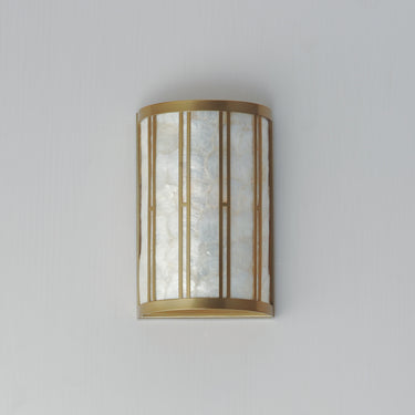 Maxim Lighting Miramar Wall Sconce Capiz/Natural Aged Brass