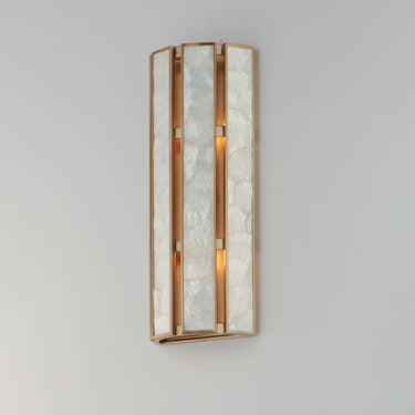 Maxim Lighting Miramar 2-Light Wall Sconce Capiz/Natural Aged Brass